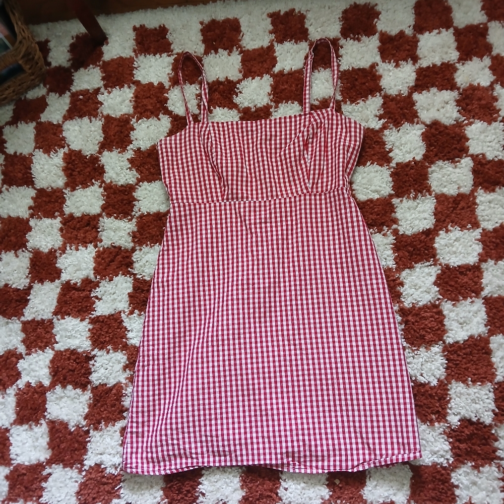 Brandy Melville Red Gingham Mini Dress